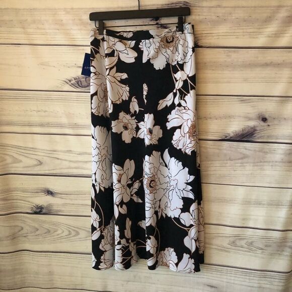 Apt. 9 Black & White Floral Midi Button Dress XXL - Picture 7 of 9